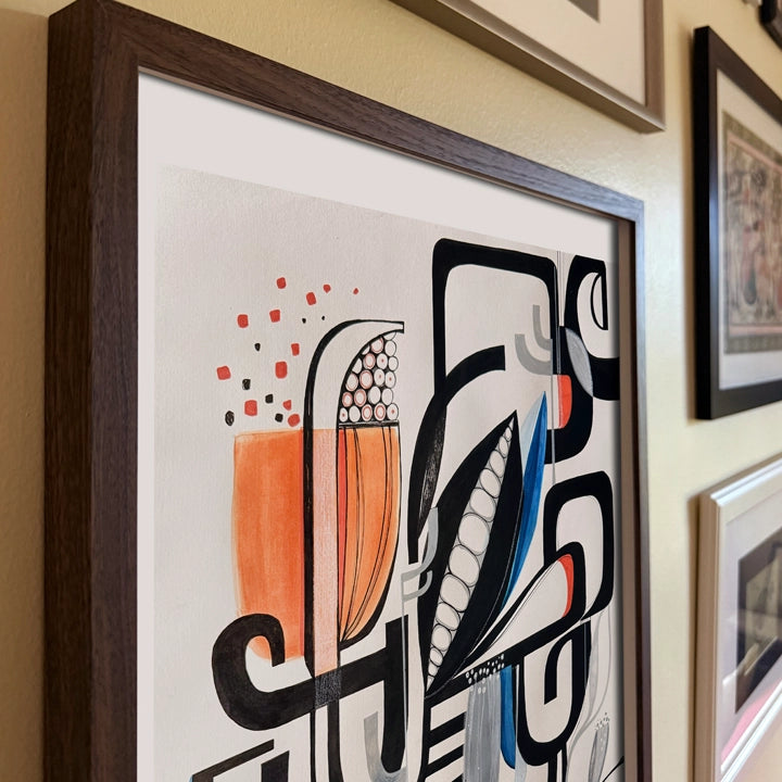 Original art piece titled "Erosion Of Silence" by SoulCurryArt, featuring abstract textures and muted tones.