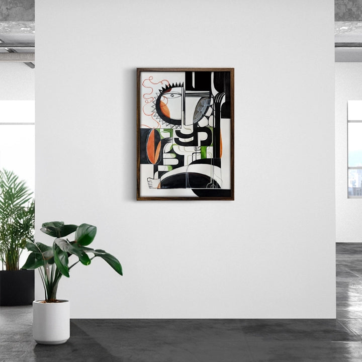 Original art piece titled Resonance Of Stone And Heart by SoulCurryArt, depicting abstract stone and heart motifs in vibrant colors.