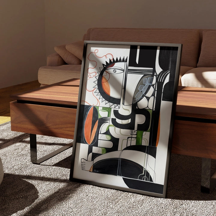 Original art piece titled "Resonance Of Stone And Heart" by SoulCurryArt, depicting abstract stone and heart elements in vibrant colors.