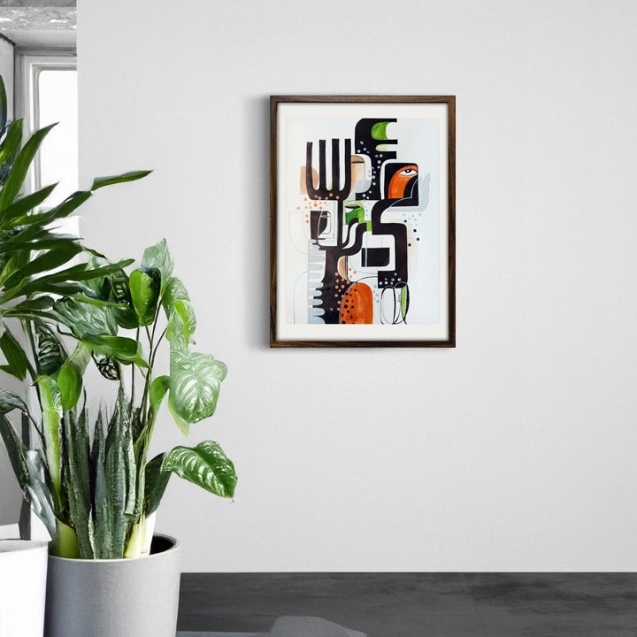 Original art piece "Whispering Geometry Of Autumn" by SoulCurryArt featuring abstract autumn-inspired geometric patterns.