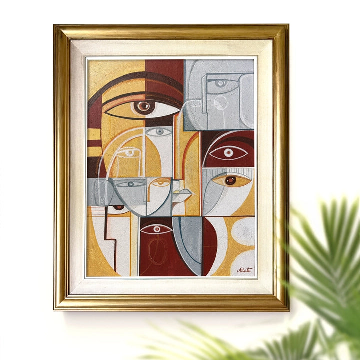 Sectioned original art canvas by SoulCurryArt, 22x26 inches, ready to hang with vibrant colors and detailed abstract design.
