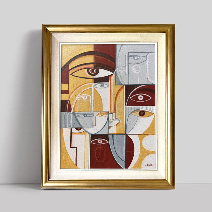 Sectioned original art canvas by SoulCurryArt, 22x26 inches, ready to hang with vibrant, detailed abstract design.