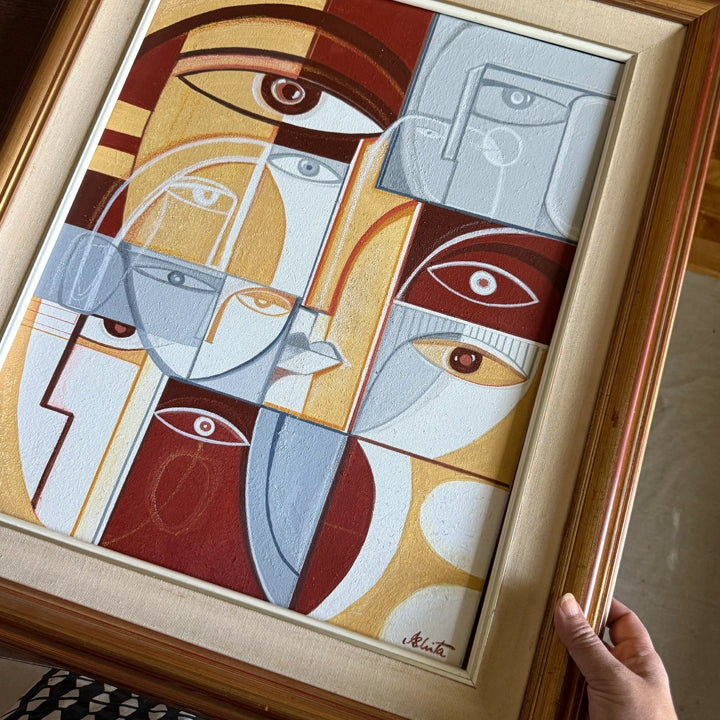 Sectioned original art canvas by SoulCurryArt featuring a 22x26 ready-to-hang design with vibrant, abstract artwork.
