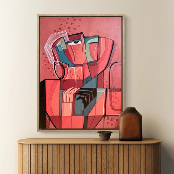 Original art piece "Rooted Embrace" by SoulCurryArt, featuring vibrant, abstract brushstrokes representing connection and growth.