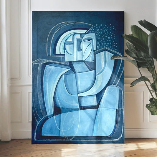 Unframed 24x36 inch original art titled "Into Your Depth" by SoulCurryArt, ready to hang canvas painting with deep, vibrant colors.