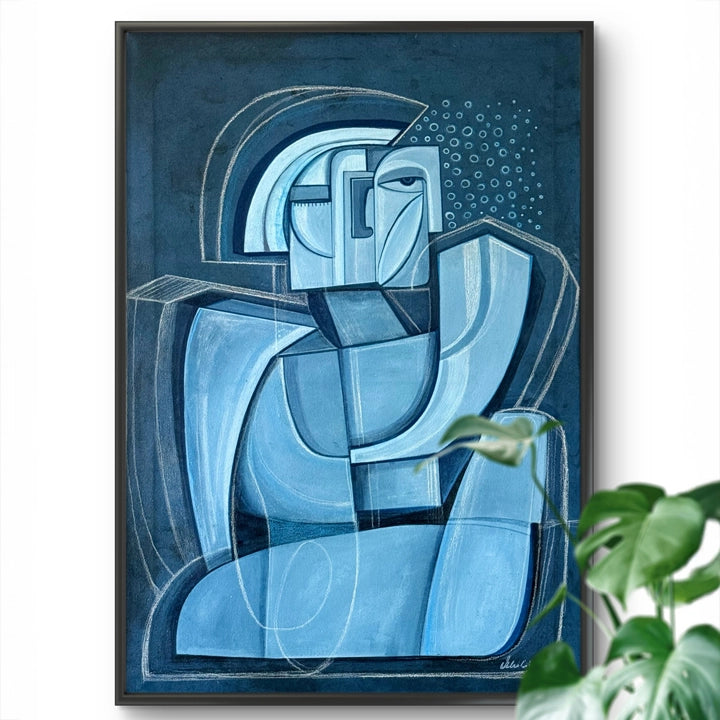 Unframed 24x36 inch canvas artwork titled "Into Your Depth" by SoulCurryArt, featuring vibrant abstract ocean-inspired design.