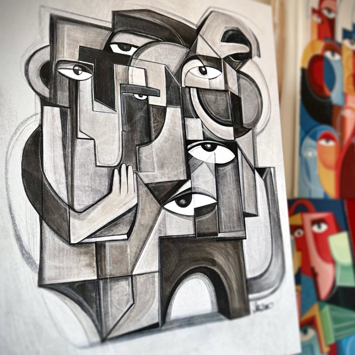 Original art titled "Zealous" by soulcurryart, featuring vibrant, expressive brushstrokes on a 27x36-inch canvas.