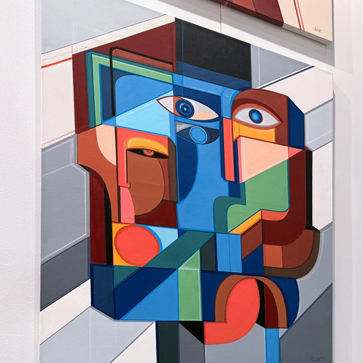 Original art titled Human Framework by SoulCurryArt, featuring a detailed visual of a human structure on a 40x48 inch canvas.