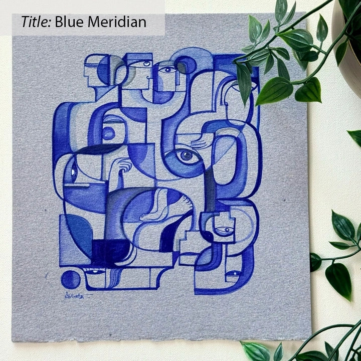 Original monochrome ink and watercolor painting on paper by SoulCurryArt, featuring abstract artistic design from 2026.