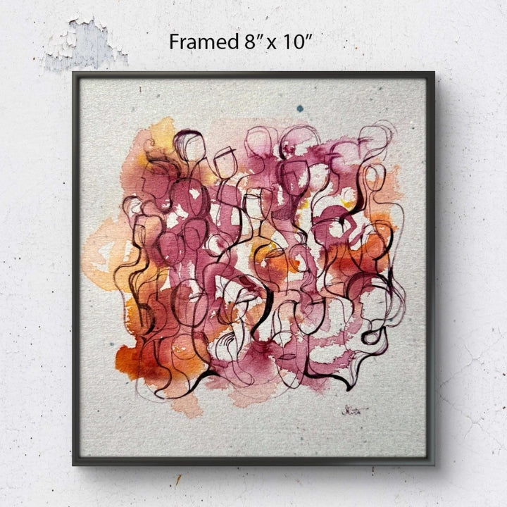 Original monochrome ink and watercolor painting on paper by SoulCurryArt, featuring abstract artistic design from 2026.