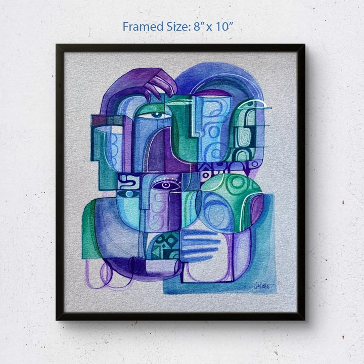 Original monochrome ink and watercolor paintings on paper by SoulCurryArt, showcasing abstract and expressive art styles.