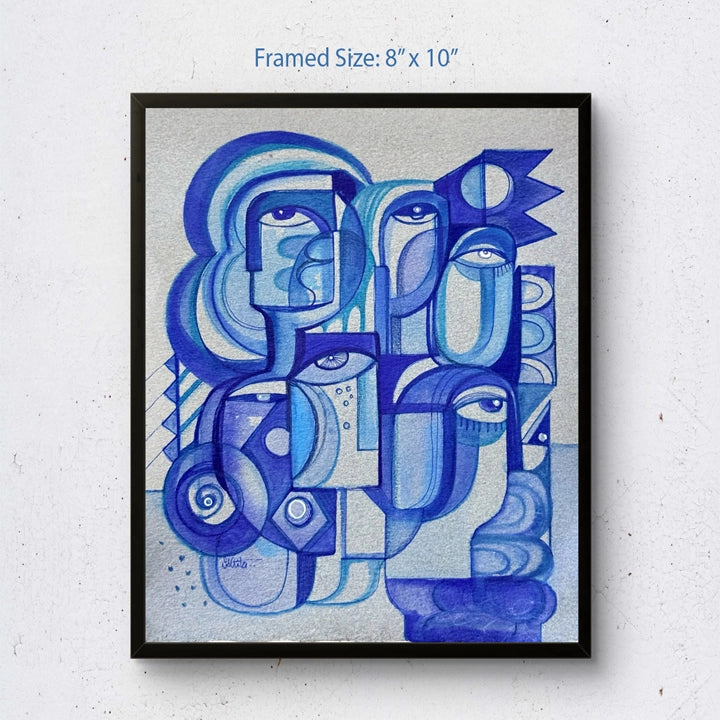 Monochrome ink and watercolor original painting on paper by SoulCurryArt, showcasing abstract black and white art from 2026.