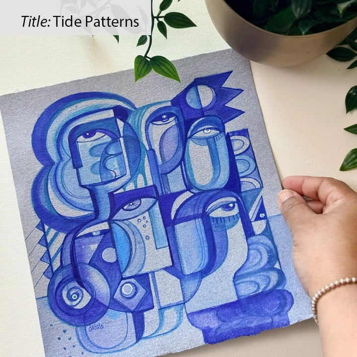 Original monochrome ink and watercolor painting on paper by SoulCurryArt, showcasing abstract art style from 2026.