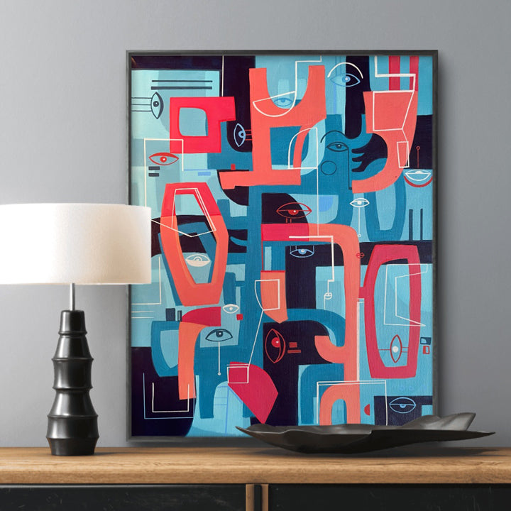Deconstructed original art by SoulCurryArt, featuring abstract shapes and vibrant colors in a contemporary composition.