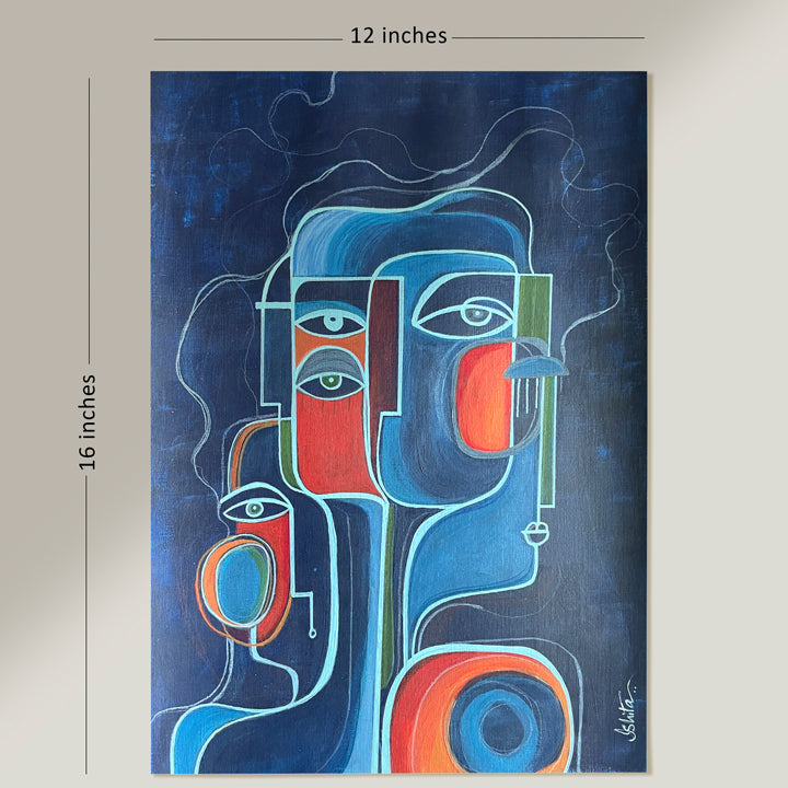 Original art piece titled Shadow by SoulCurryArt, featuring abstract dark shapes and subtle textures on a neutral background.
