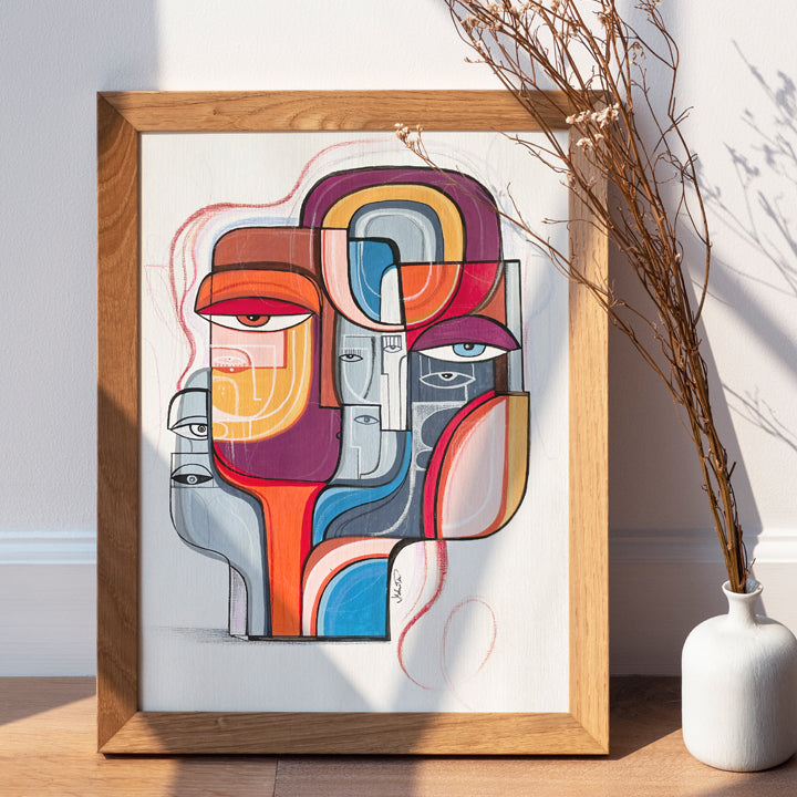 Original art piece titled Steel and Stone by SoulCurryArt, featuring abstract steel and stone textures in a modern design.