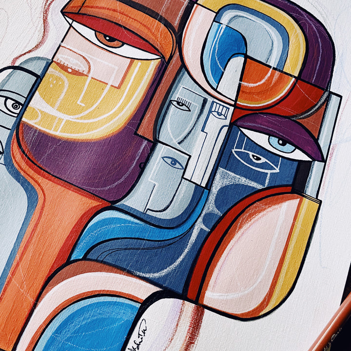 Original steel and stone artwork by SoulCurryArt, featuring abstract textures and mixed media elements.