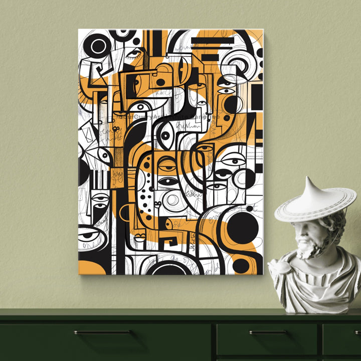 Original art titled "Thinking Aloud" by SoulCurryArt, featuring abstract, vibrant brushstrokes on canvas.
