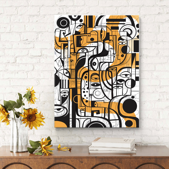 Original art piece titled "Thinking Aloud" by SoulCurryArt, featuring abstract, colorful brushstrokes and expressive design.