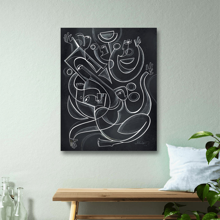Original framed art titled Shadow Dancers by SoulCurryArt, featuring dynamic dance figures in a 16x20 inch artwork.