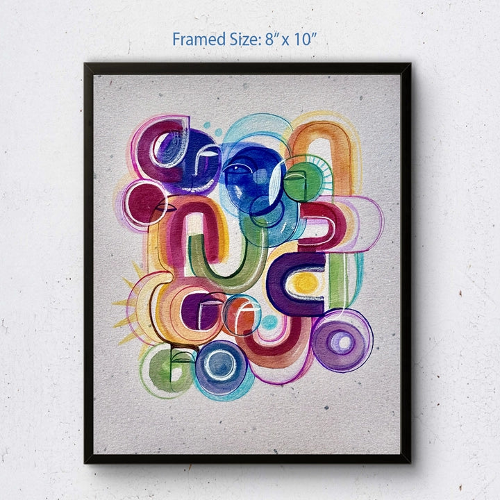 Colorful ink and watercolor original painting on paper by SoulCurryArt, vibrant abstract artwork from 2026.