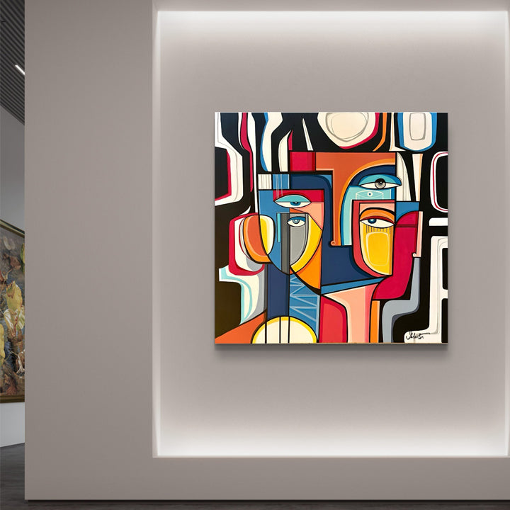 Original art painting titled "Caged Memories" by SoulCurryArt, featuring a thought-provoking, abstract depiction of confinement.