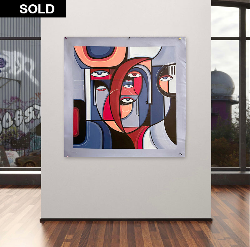 Original art painting titled "Color In Our Veins" by SoulCurryArt, featuring vibrant, abstract colors on canvas.