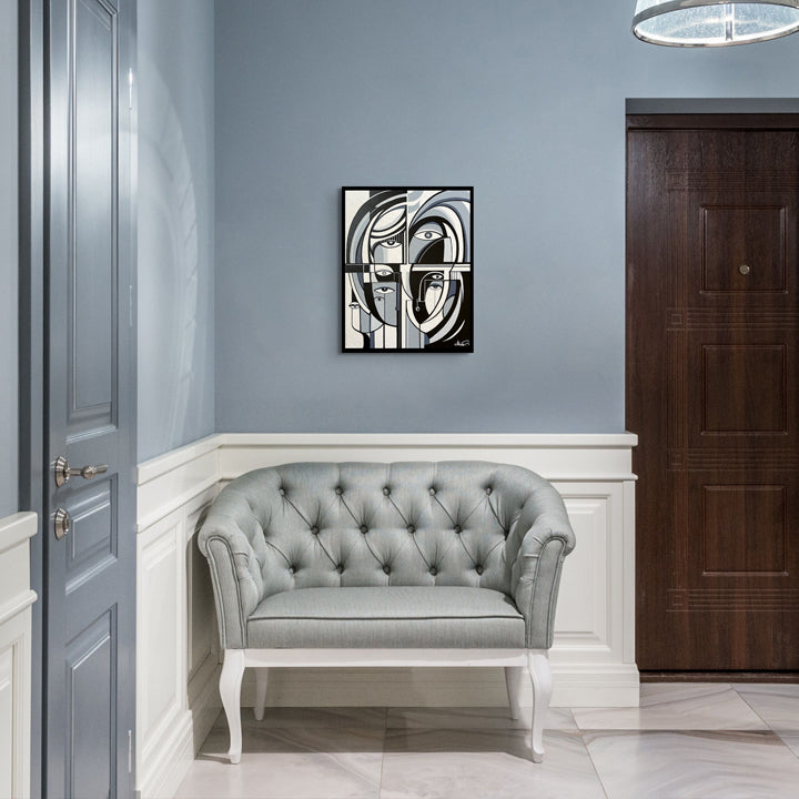 Original art painting titled Parallel Fragments by SoulCurryArt, featuring abstract colorful geometric shapes.