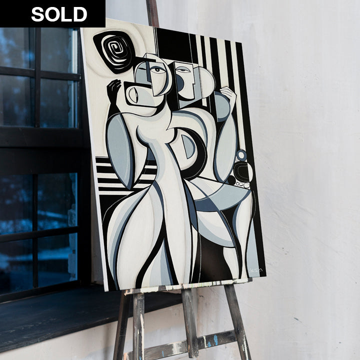 Original art painting titled Tenderness by SoulCurryArt, featuring soft, expressive brushstrokes and warm color tones.