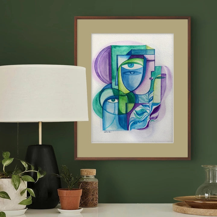 Original art titled "The Quiet Grove" by SoulCurryArt, unframed painting featuring a peaceful, scenic woodland landscape.