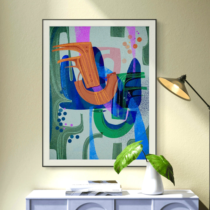 Birds of a Feather print by SoulCurryArt, 16x20-inch paper art featuring detailed bird illustrations.