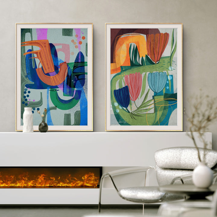 SoulCurryArt Birds Of A Feather print on paper, featuring a detailed illustration of birds, 16x20 inches.
