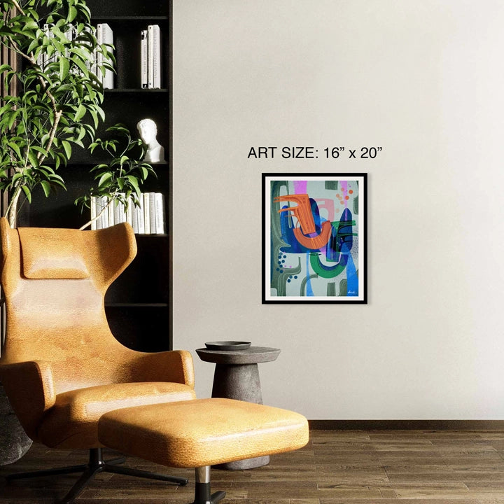 Birds of a Feather print by SoulCurryArt, 16x20-inch paper art featuring colorful birds and intricate feather details.