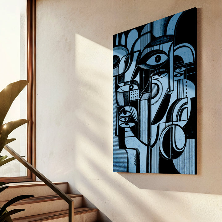 Blue Memory print by SoulCurryArt, 16x20 paper art piece featuring vibrant blue abstract design.