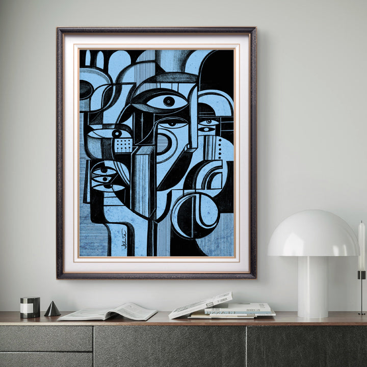 Blue Memory print by SoulCurryArt, 16x20-inch paper artwork featuring abstract blue-toned design on white background.