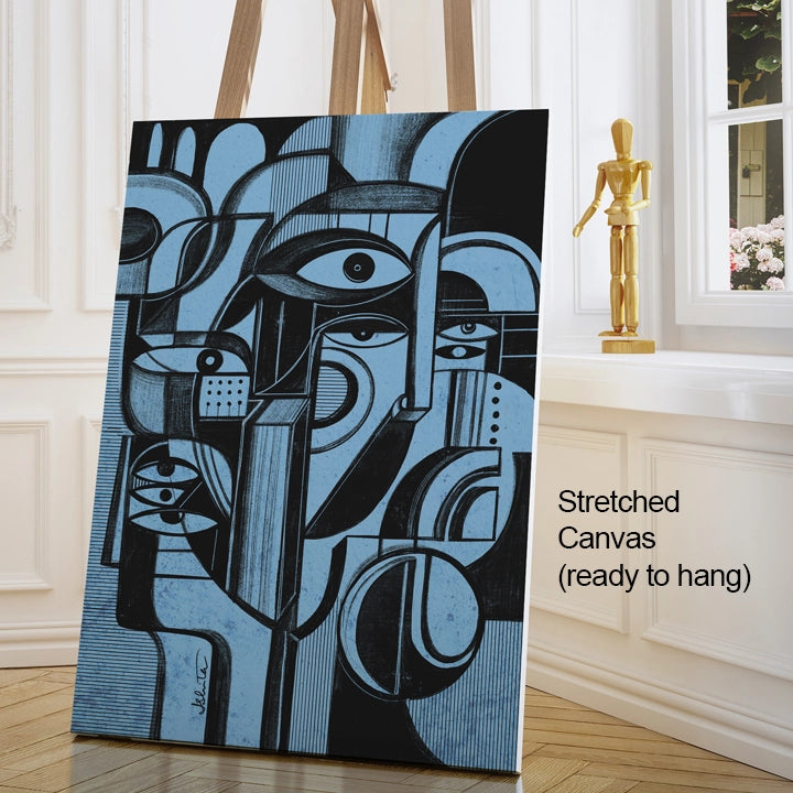 Blue Memory print by SoulCurryArt, 16x20-inch paper art showcasing abstract blue tones and intricate design details.