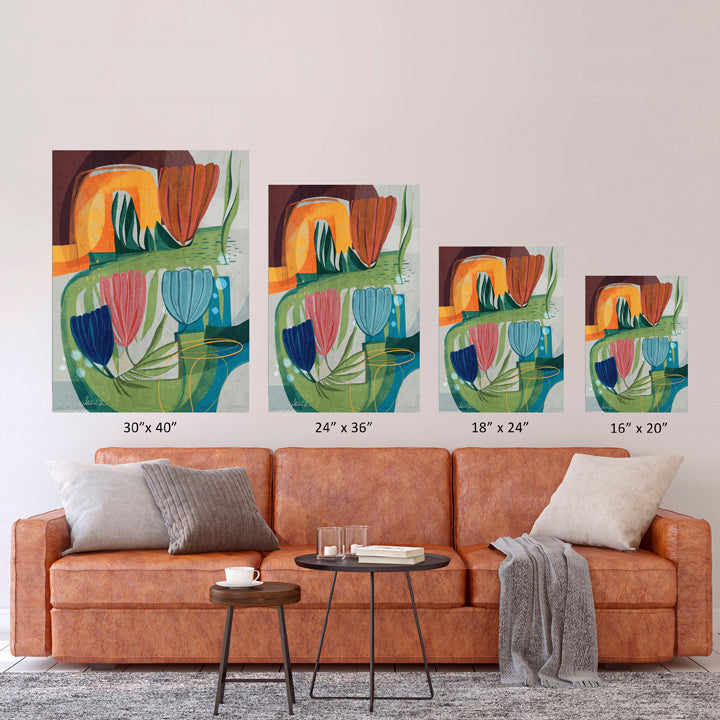 SoulCurryArt print titled "By The Garden Pathway," 16x20 paper art featuring a scenic garden pathway illustration.