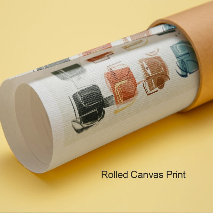 SoulCurryArt Douze print featuring vibrant, artistic rolled paper design on a sleek, modern background.