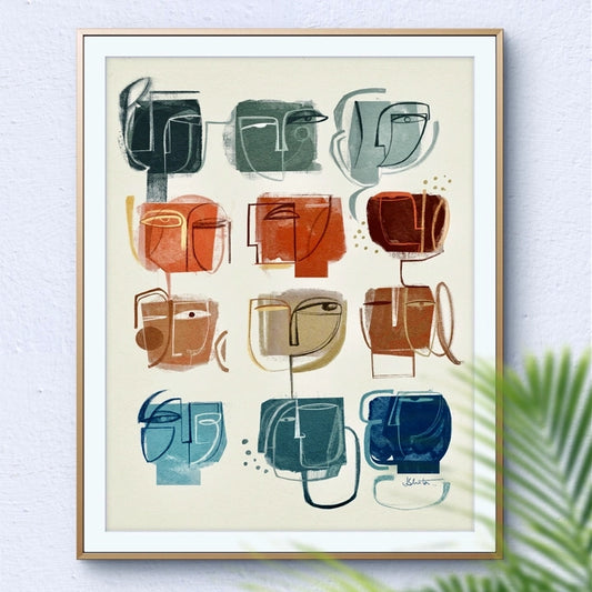 Colorful abstract print titled Douze by SoulCurryArt featuring vibrant brushstrokes and dynamic textures on high-quality paper.