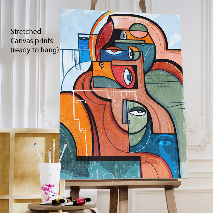 SoulCurryArt print titled "Impressions," 16x20-inch paper artwork featuring textured, abstract design with vibrant colors.