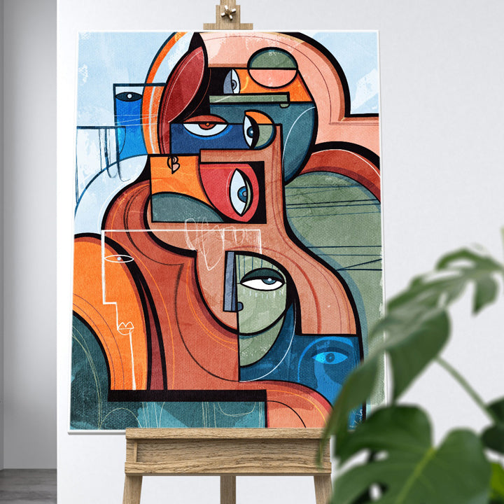 SoulCurryArt print titled "Impressions" on paper, 16x20 inches, featuring artistic design and textured visual elements.