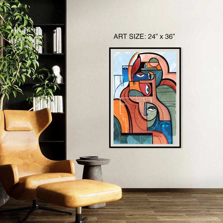 SoulCurryArt print titled "Impressions" on paper, showcasing vibrant abstract artwork in a 16x20 inch size.