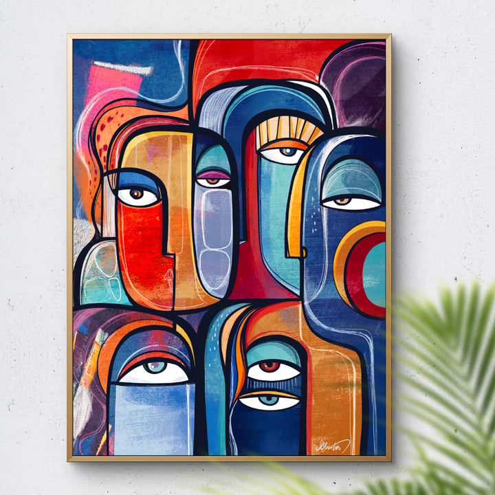 SoulCurryArt 16x20 paper print titled Juxtapose featuring an artistic, abstract design with contrasting colors and shapes.