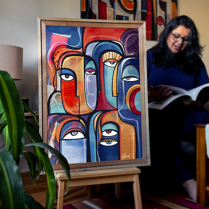 SoulCurryArt 16x20 paper print titled Juxtapose featuring a striking artistic design, perfect for wall decor.