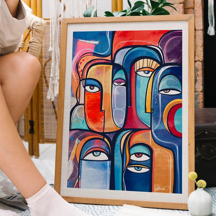 SoulCurryArt print titled Juxtapose on 16x20 paper, featuring contrasting artistic elements in a striking visual composition.