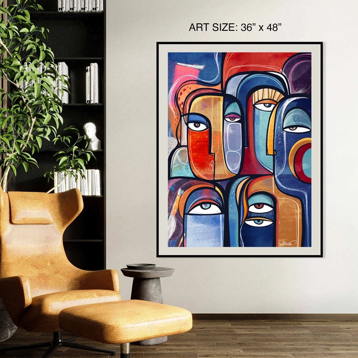SoulCurryArt Juxtapose print in 36x48 inches, featuring bold, contrasting artistic design on high-quality paper.