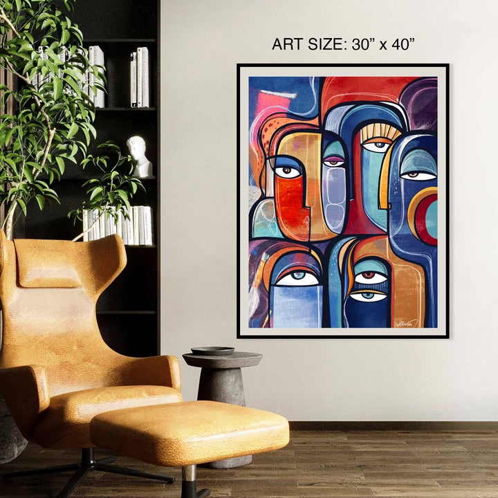 SoulCurryArt print titled Juxtapose, 16x20-inch paper artwork featuring contrasting visual elements in a modern design.