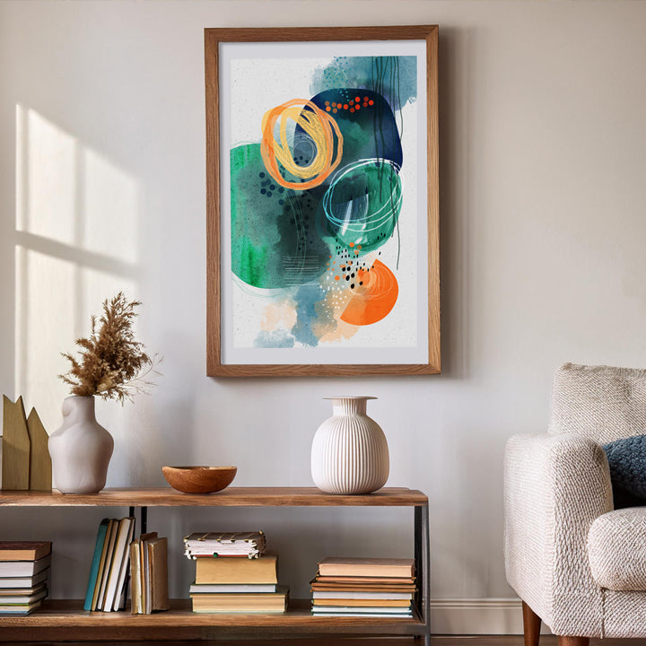 SoulCurryArt Luna print on paper, 16x20 inches, featuring a detailed, artistic depiction of the moon with a vibrant, textured design.