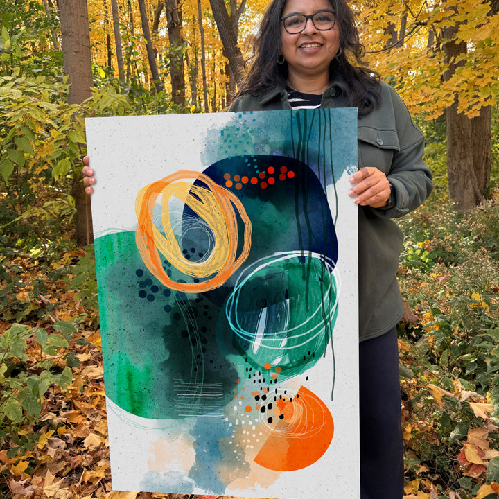 SoulCurryArt Luna printed artwork on paper, featuring a captivating moon design in 16x20 size.