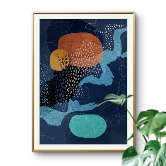 Bestseller Midnight Waterfall print by SoulCurryArt showcasing a serene waterfall scene in rich, moody tones.